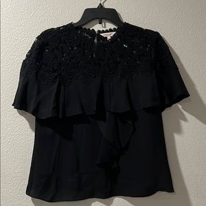 Rebecca Taylor blouse with ruffles and lace detailing